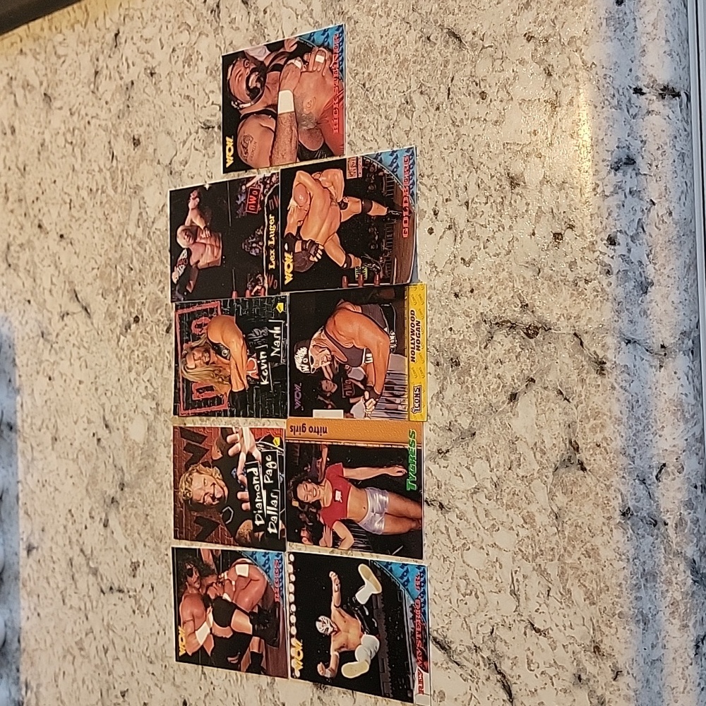 9 WCW Cards/ Stickers from 1998